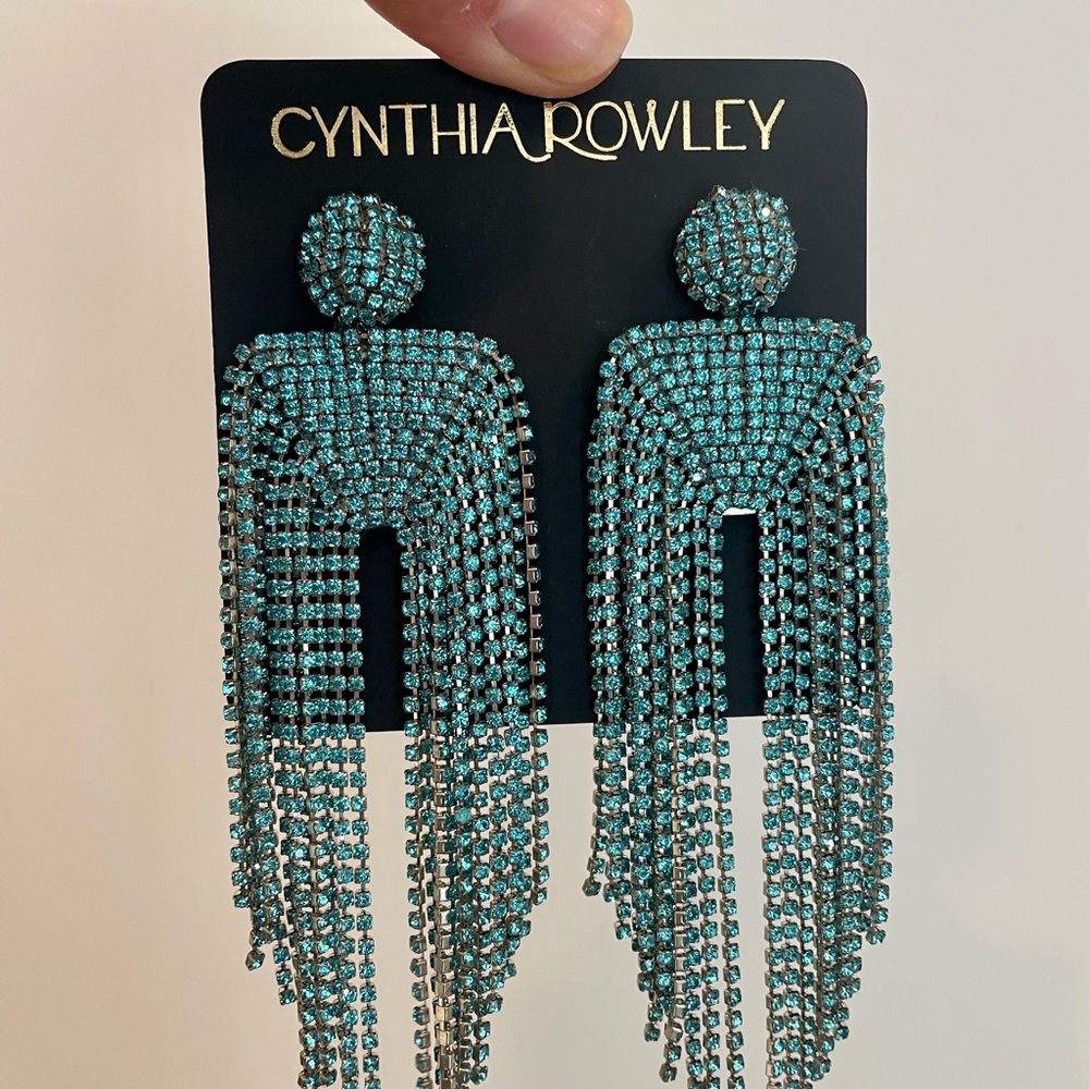 Cynthia Rowley Chandelier Rhinestone Earrings